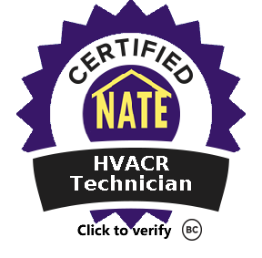 Certified NATE HVACR Technician badge